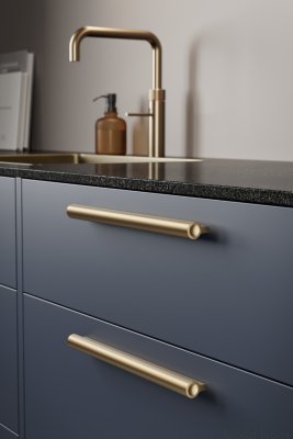 Ручка мебельная удлиненная Lucente 224, алюминий, матовое золото