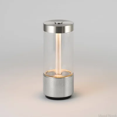 Bärbar takeaway-lampa stål silver