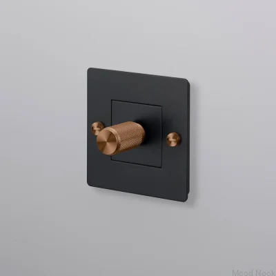 LED Cross 1G 250W stålsvart dimmer med varm solnedgång europeisk standard