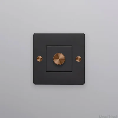 LED-dimmer Cross 1G 100W stålsvart med varm solnedgång europeisk standard