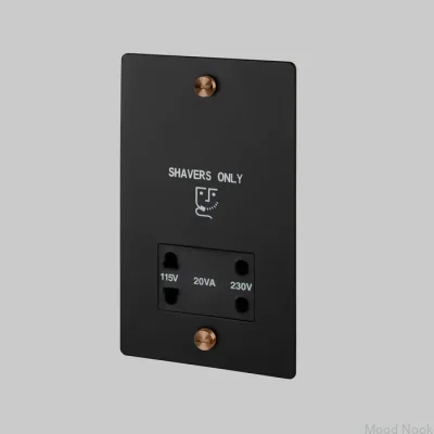 Rakapparatuttag 115V/230V Stål Svart med Warm Sunset Brittisk Standard