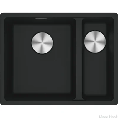 Раковина Maris MRG 160-34-15, небольшое крыло справа, цвет Fragranite Black Matte