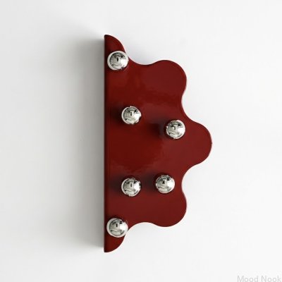 Puxador para móveis Mare 200 Steel Red Edge com bolas prateadas