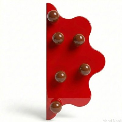 Puxador para móveis Mare 200 Steel Red com bolinhas marrons