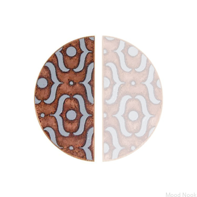 Möbelhandtag Mönster I 100 Koppar Emaljerad Grå med Ekträ Hårdolja Färglös Halvmatt