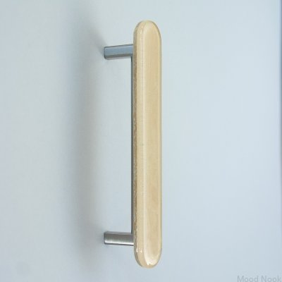 Runt 128 Glas Beige Avlångt Möbelhandtag