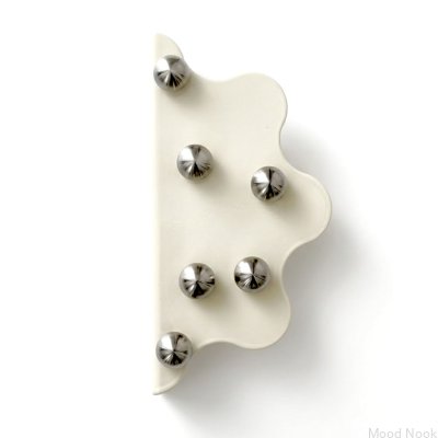 Puxador para móveis Mare 200 Steel Bege com bolinhas de níquel prateado