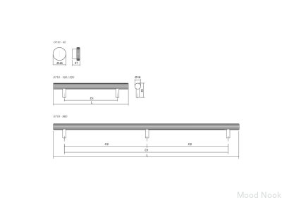 Boto 45 Möbelknopp i Aluminium, Borstad Brun