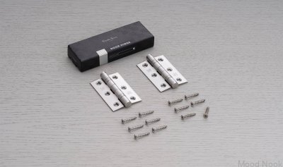 Zawiasy do drzwi Hinge 76 x 51 x 2 mm Mosiężne Palony Brąz (zestaw 2 szt.)