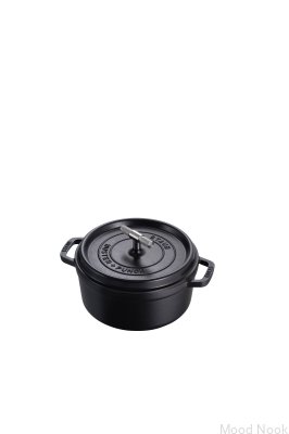 Cocotte Staub 3,7 L en acier noir avec poignée moletée argentée