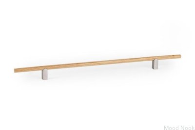 Kumo Wood 320 Möbelgriff aus Eichenholz mit gebürstetem Aluminium