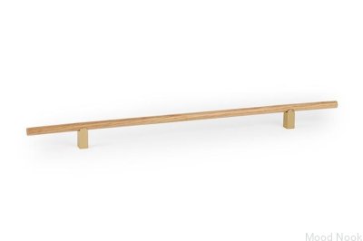Kumo Wood 320 Eichenholz mit gebürstetem Gold, länglicher Möbelgriff