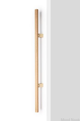 Kumo Wood Big 640 Einseitiger Möbelgriff aus Eichenholz mit gebürstetem Gold
