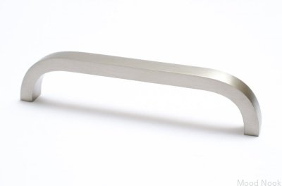 Avlångt möbelhandtag Slim 128, Silver, Stål, Borstad