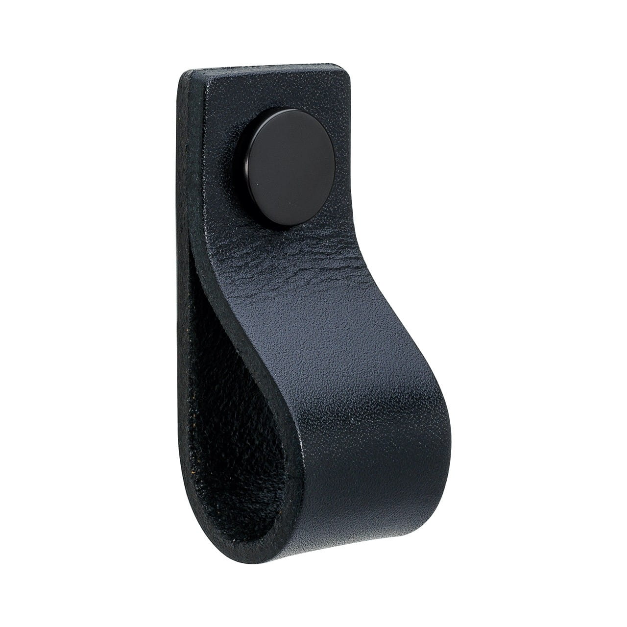 Uchwyt meblowy Loop 65 Czarna Skóra Czarna Stal
