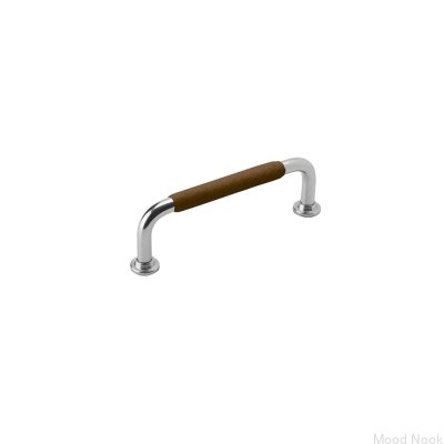 Avlångt möbelhandtag 1353 96 Nickelbrunt Läder